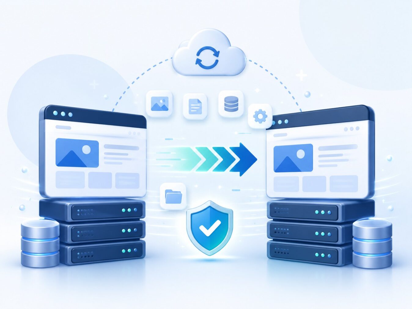 EasyTools Site Migrator transferring a WordPress website